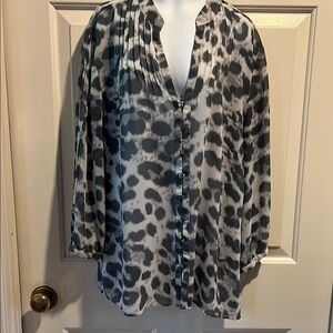 Banana Republic Gray Animal Print Women's Top